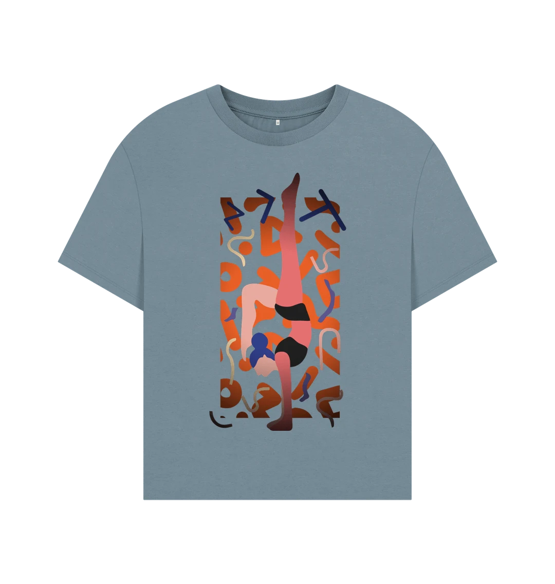 Yoga Super Size Me Too tee-shirt - Stone Blue